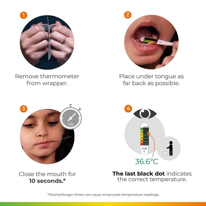 NEXTEMP ® Go - Ready When You are - Single-Use Disposable Thermometers - Results in Seconds, for Work, Home, & Travel (12-Pack (Celsius)) - Image 3